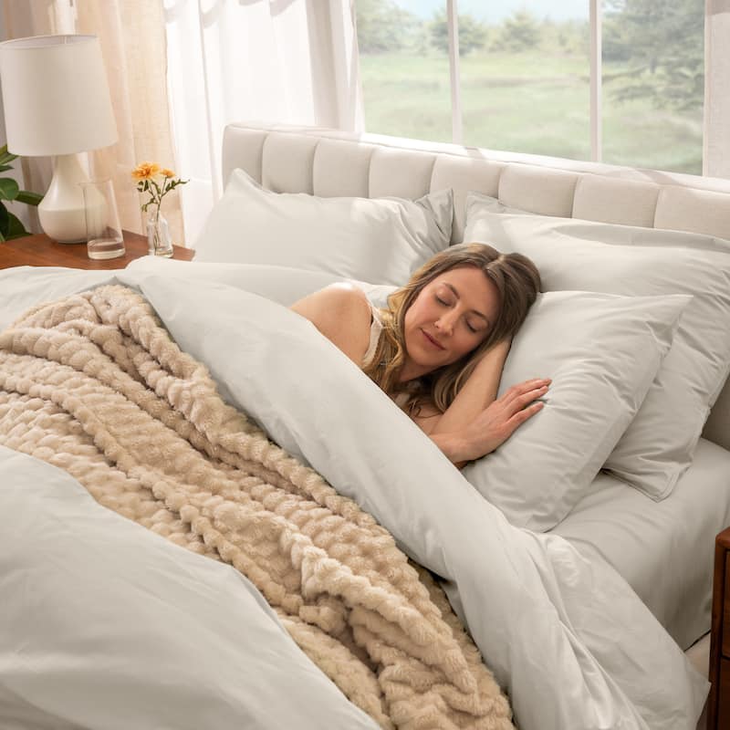 Bare Home Organic Cotton Percale Duvet Cover Set