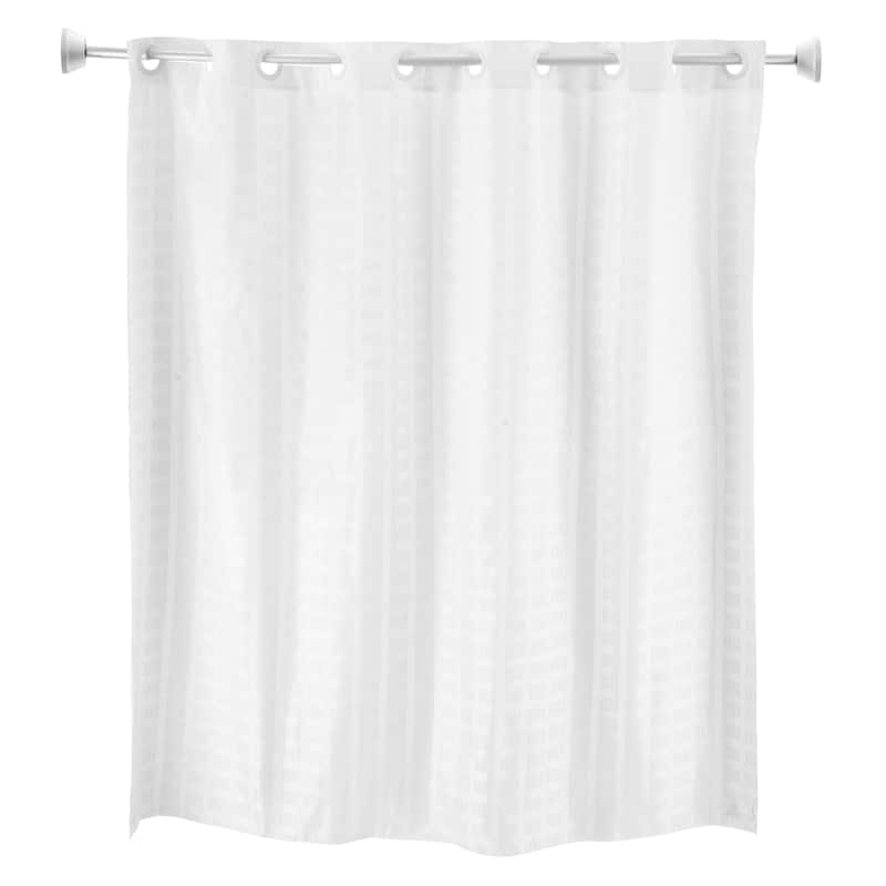 Whitmor No Hook Split Ring Shower Curtain w/No Snap Liner, 71" x 74"