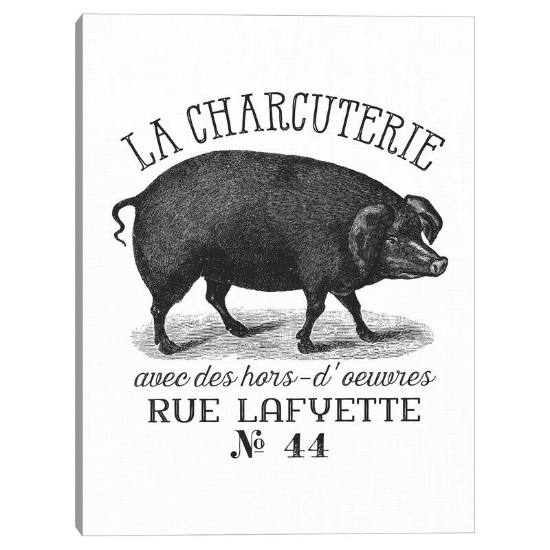 French Pig Canvas Art Print