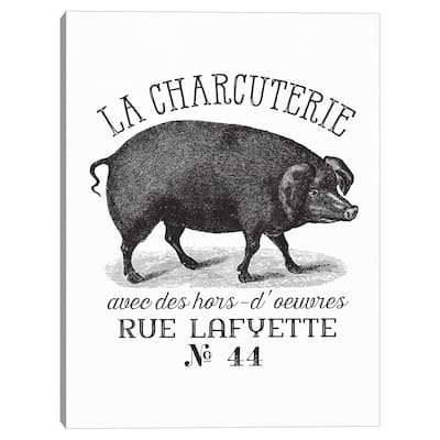 French Pig Canvas Art Print