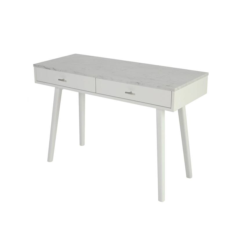 Versatile And Stylish Marble White Writing Desk To Elevate And Complete Any Space