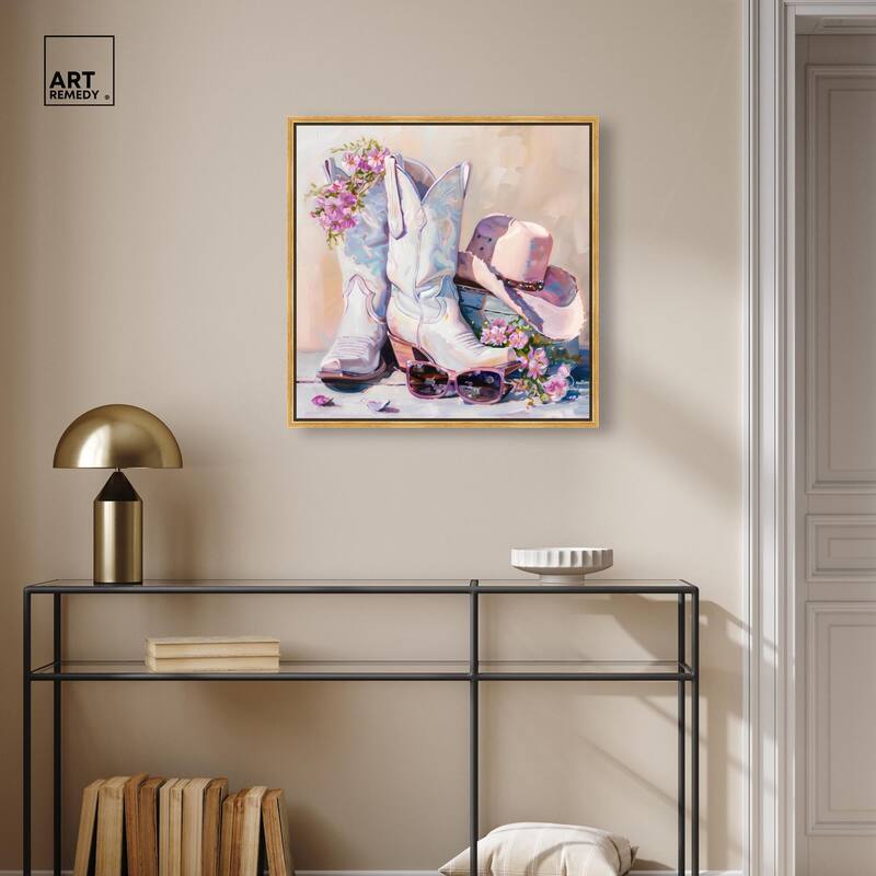 Spring Pink Cowboy Necessities Canvas by Art Remedy