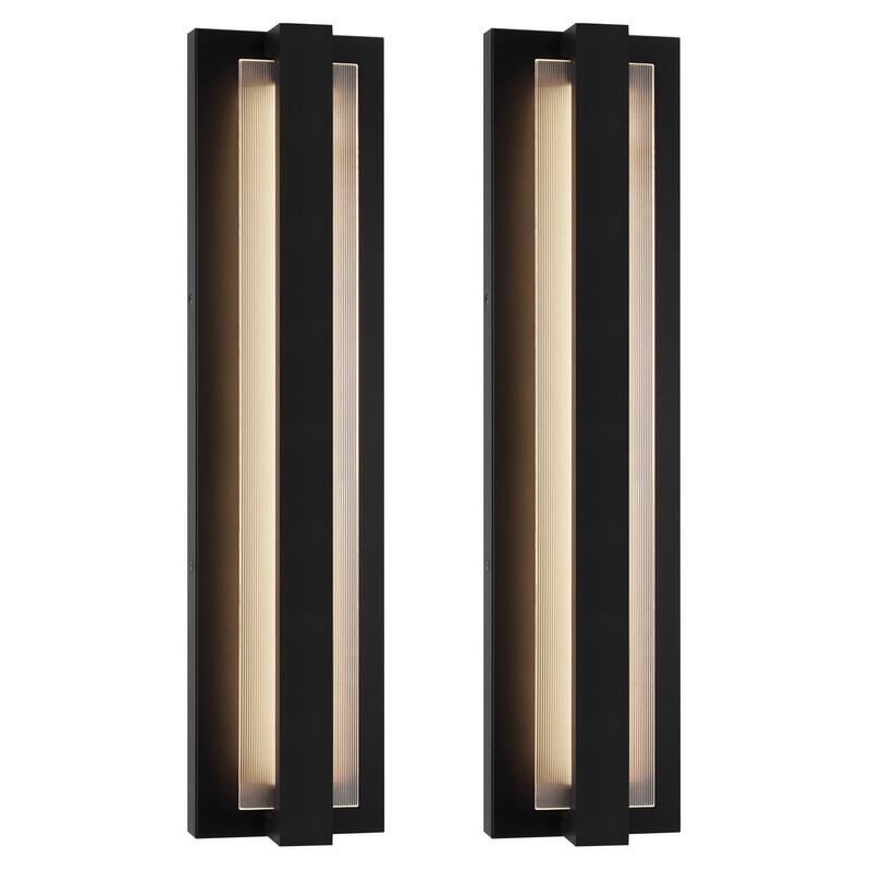 Modern Outdoor Wall Lights Exterior Lighting Fixtures With Glass Shade - 2Pack/23.6 inch