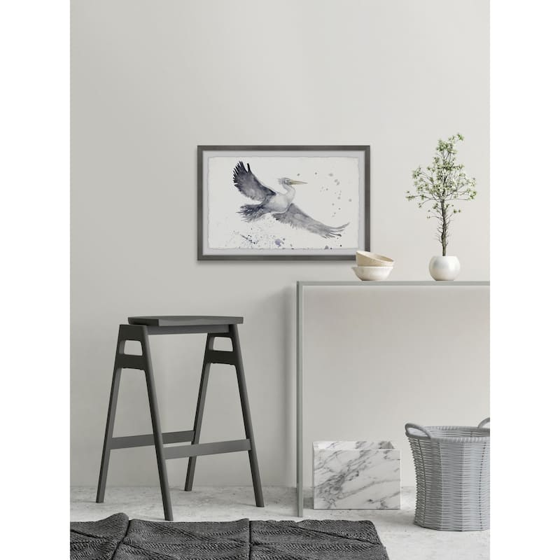 Flying Seagull Framed Wall Art, Coastal Serenity - Tranquil Ocean-Inspired Wall Décor