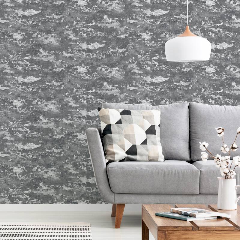 Arthouse Mercer Dark Grey Patina Wallpaper