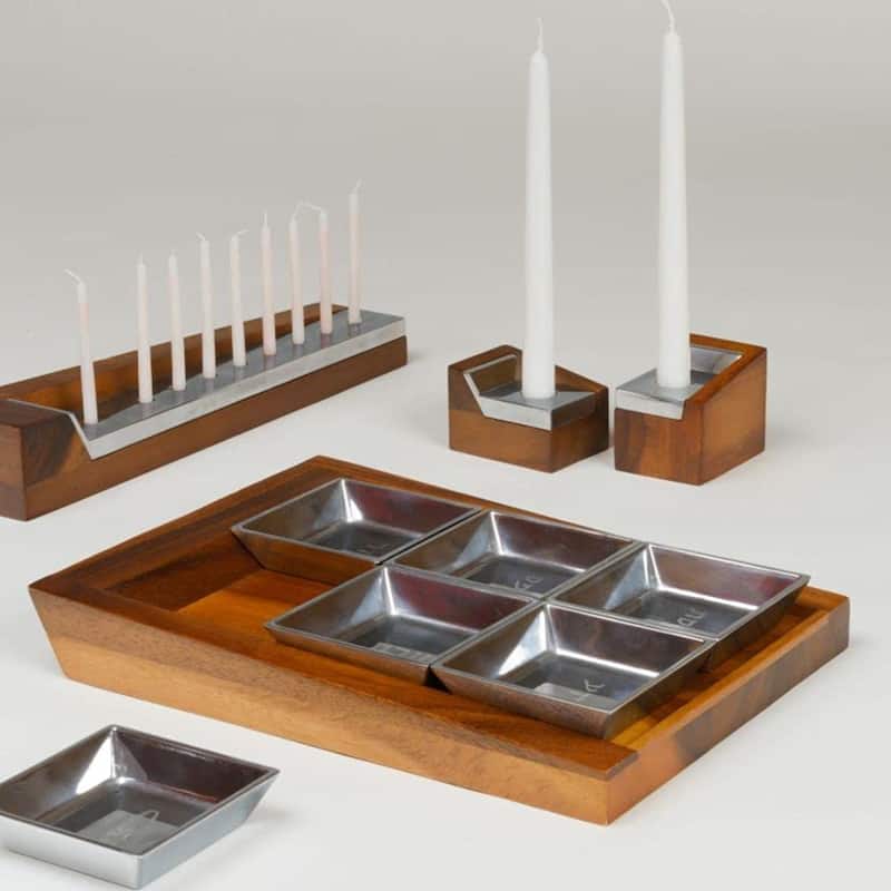 Nambe Holiday Collection Geo Seder Plate