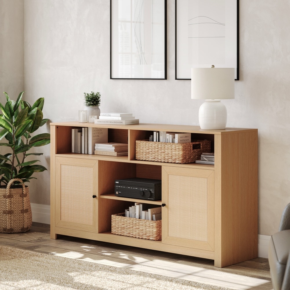 58" Sideboard with 2 Soft Close Doors and Adjustable Shelf - 58"W x 15.75"D x 32.25"H