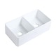 preview thumbnail 8 of 7, Double Bowl Farmhouse Kitchen Sink 33" Undermount Reversible Sink White Rectangular Double Basin with Drains Renovators Supply