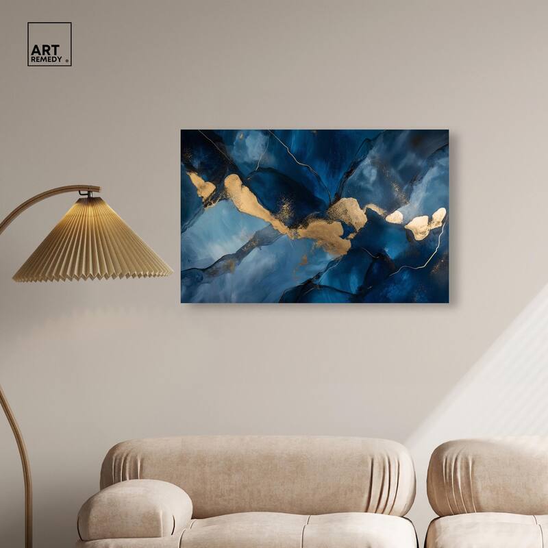 Dark Texture Golden Touch I Canvas by Art Remedy, Gallery Wrapped