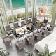 preview thumbnail 52 of 52, Kullavik Outdoor Dining Set, Rattan Patio Furniture Dining Table & Chairs 15Pcs Khaki