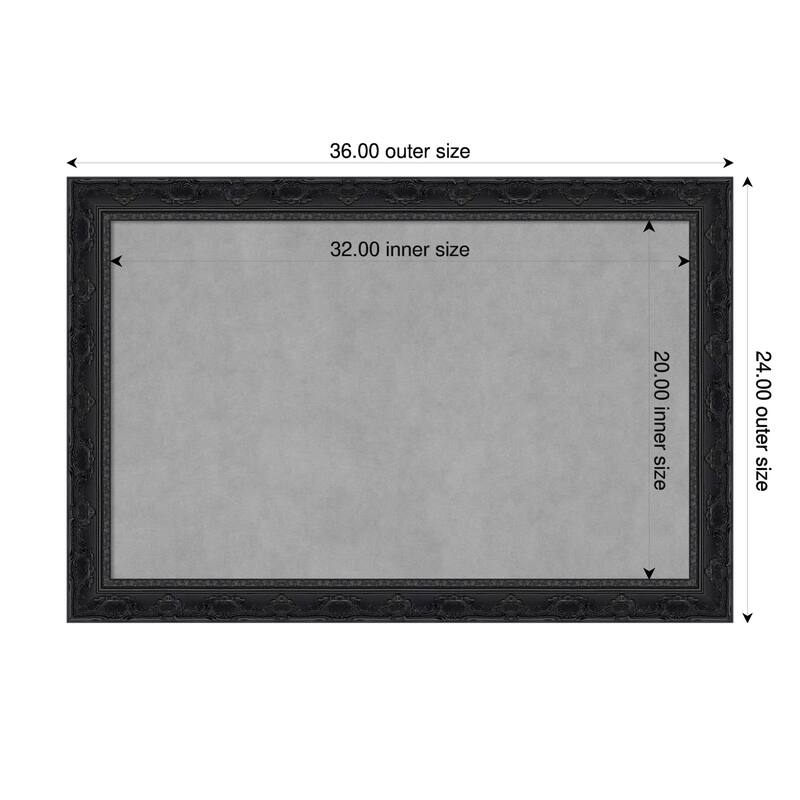 Amanti Art Filigree Gloss Black Framed - 36 x 24 in - Filigree Gloss Black