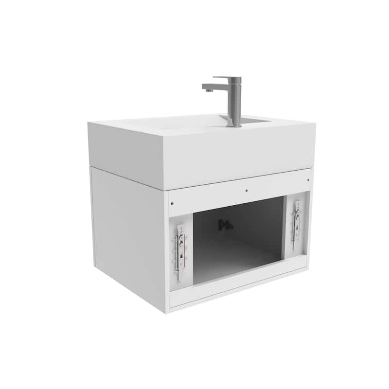 Nile 24-Inch Wall Mounted Bathroom Vanity Set w/ White Top