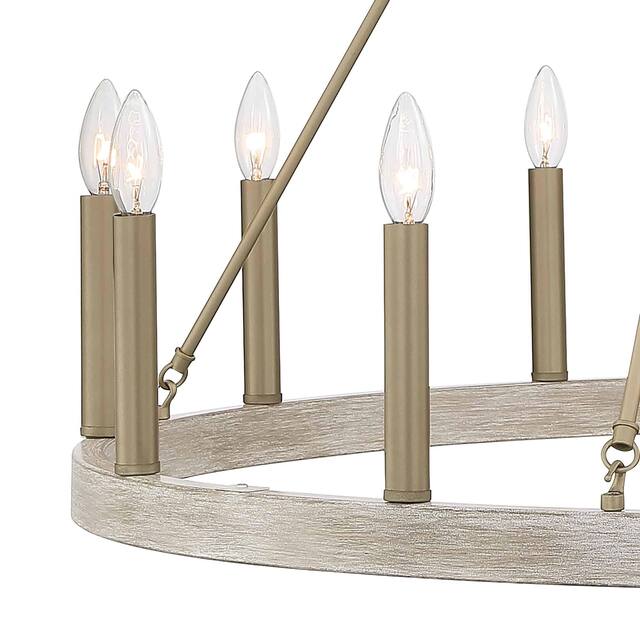 Acroma 12 Light 40 In Modern Farmhouse Wagon Wheel Chandelier-UL