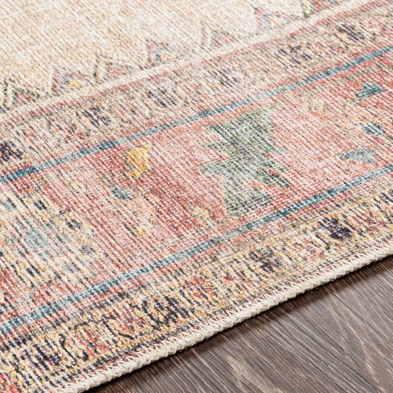 Livabliss Yolanda Distressed Tribal Printed Machine Washable Area Rug