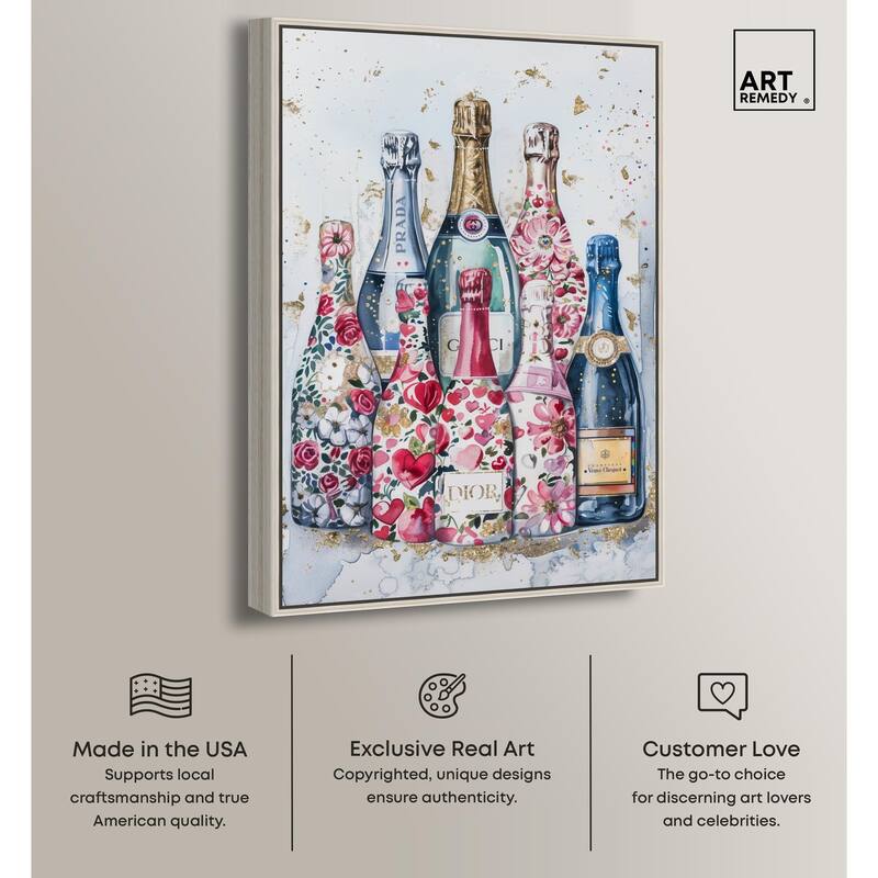 Intricate Floral Champagne Canvas by Art Remedy
