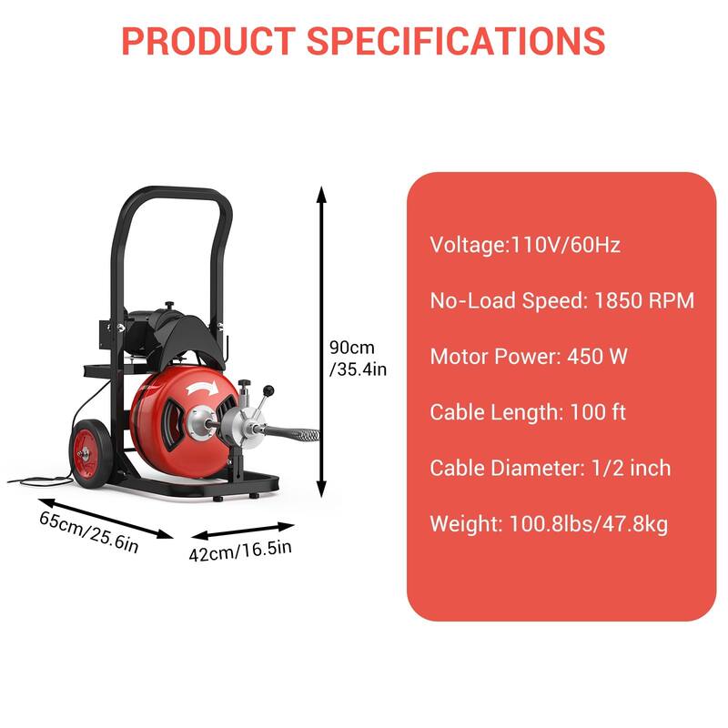 Electric Drain Cleaning Machin, Auto Feed Sewer