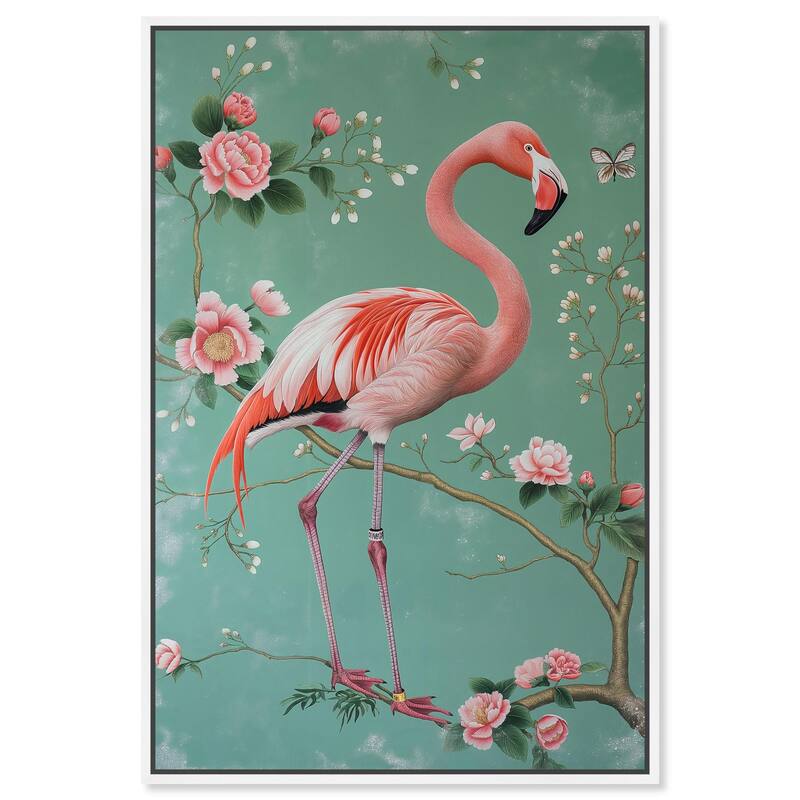 Flamingo's Fable Canvas by Art Remedy - White - 20" x 30"