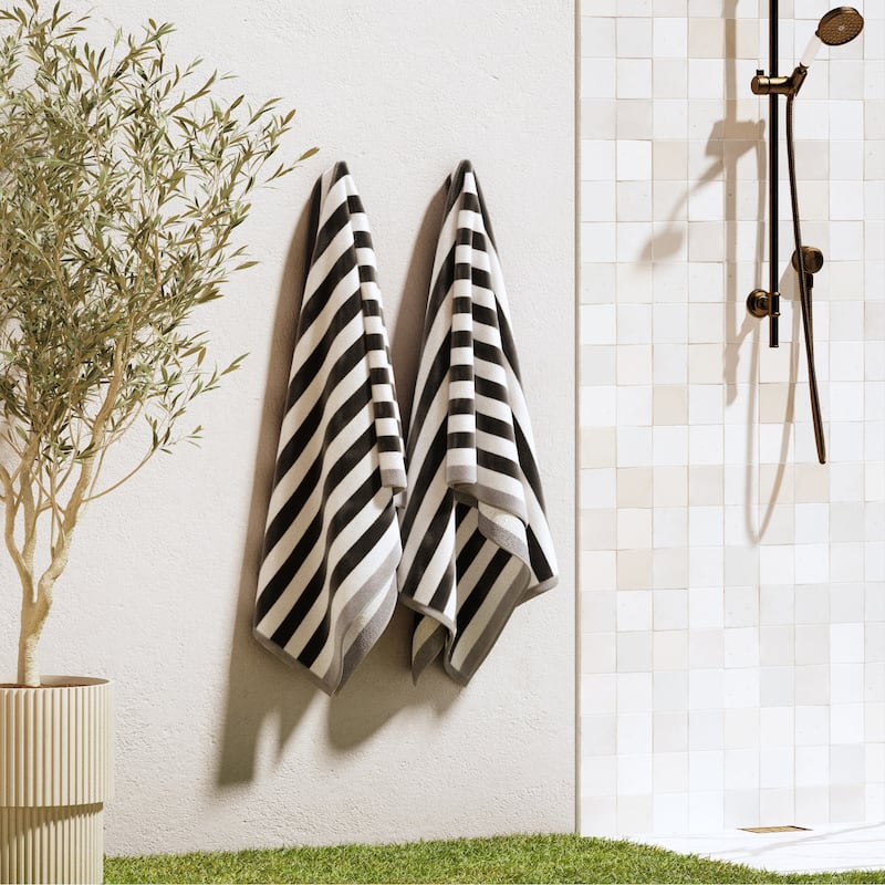 Linery & Co. Oversized Cotton Stripe Beach Towel