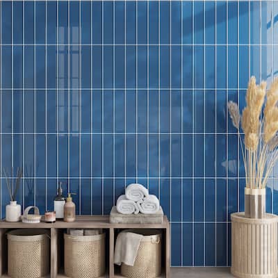 Apollo tile 3" x 12" Colorway Glossy Cerulean Blue Glass Tile (5 sq ft/case) - 20 Pack