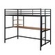 preview thumbnail 13 of 12, Modern Style Twin Metal Loft Bed with Desk, Shelve, 4-step Ladder and Guardrail, Creative Structure & Good Stability, Espresso