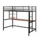 preview thumbnail 12 of 24, Useful Design Metal Loft Bed With Two Shelves and Built-in Dsek, Efficient space, Twin Size