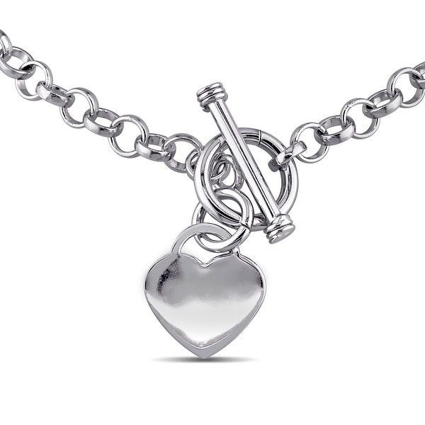 silver heart toggle necklace