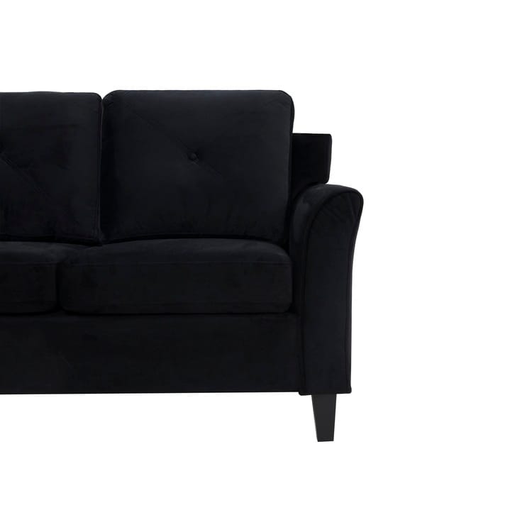  Naomi Home Raelynn Button Tufted Sofa Affordable Black Modern  Sofa - Microfiber Couch for Small Spaces Sofa Cama para Sala Modernos  Baratos - Durable Sturdy Living Room Furniture Tool-Free Assembly 
