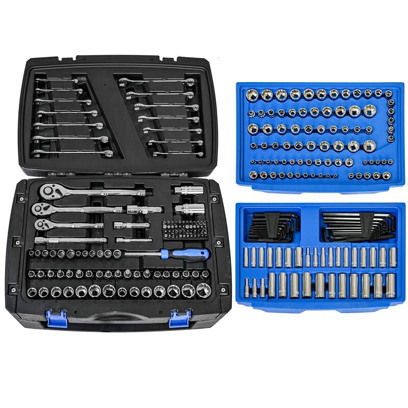 266 Pieces Hand Tool Box with Toolset Home Repair Tool Kit