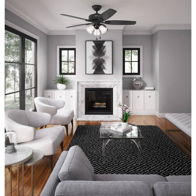 Hunter 52" Builder Ceiling Fan with LED Light Kit and Pull Chain - DC Motor - Casual, Traditional - ENERGY STAR