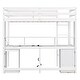 preview thumbnail 6 of 10, Loft White Bed with Charging Shelves Desks Light Drawers Cabinet Tray
