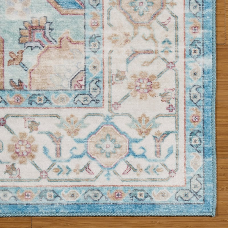 Licensed HGTV Everyday Chic Soft Flannel Zero Pile Printed Non-Slip Washable Indoor Area Rug