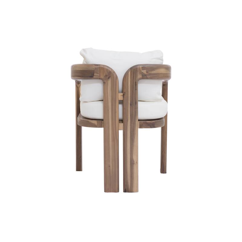 Christopher Knight Home - Country Acacia Wood 7-Piece Outdoor Dining Set with Cushions, Natural and Teak Finish Patio Table