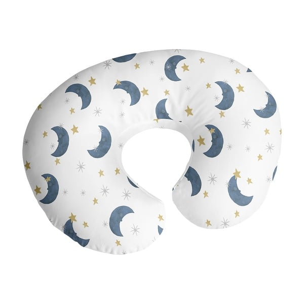 slide 2 of 6, Sweet Jojo Designs Moon Star Nursing Breastfeeding Pillow Cover Case (Pillow Not Included) Blue Watercolor Bear Gender Neutral