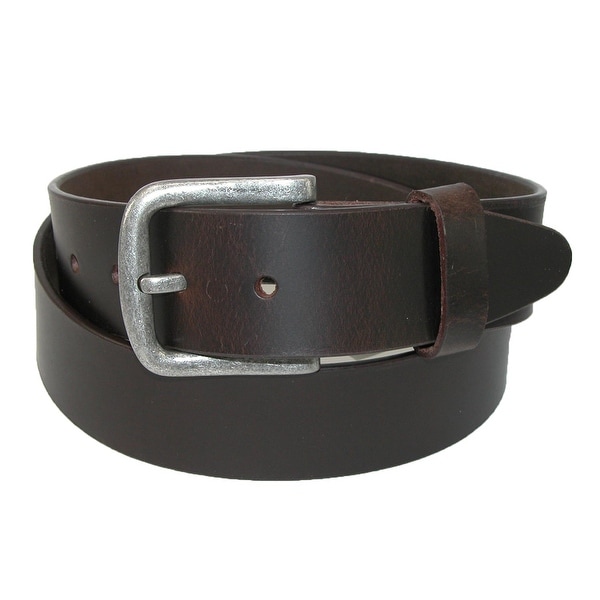 CTM® Men's Big & Tall Leather Removable Buckle Bridle Belt