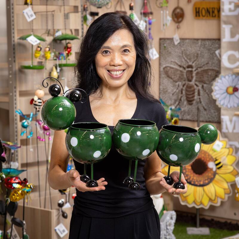 25" Metal Caterpillar Novelty Planter