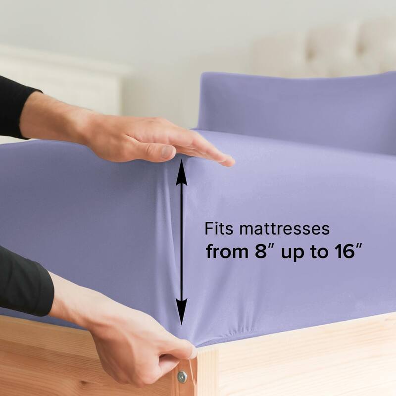 CGK Linens 4 Piece Solid Microfiber Deep Pocket Soft Bed Sheet Set