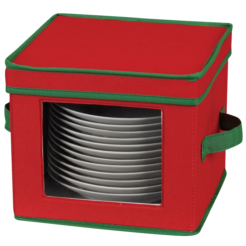 Household Essentials Holiday China Plate Storage Box - 10'' x 10'' x 8''