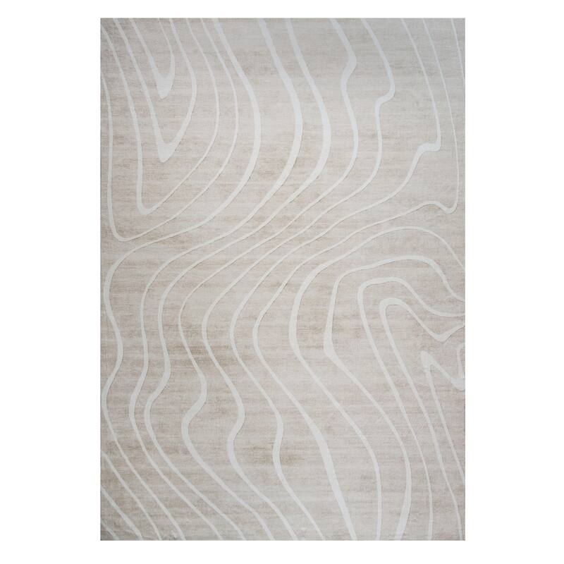 Quhac Distressed Abstract Modern Stain Resistant Woven Durable Area Rug By HomeRoots