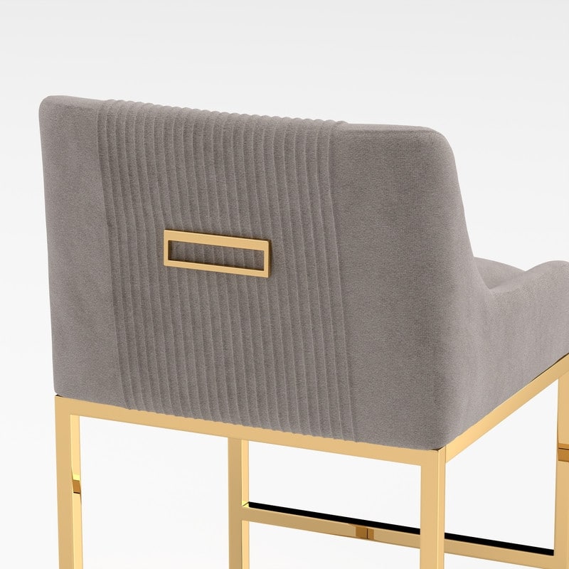 SEYNAR Modern Glam Velvet Golden Matel Frame Counter or High Bar Stools Set of 4