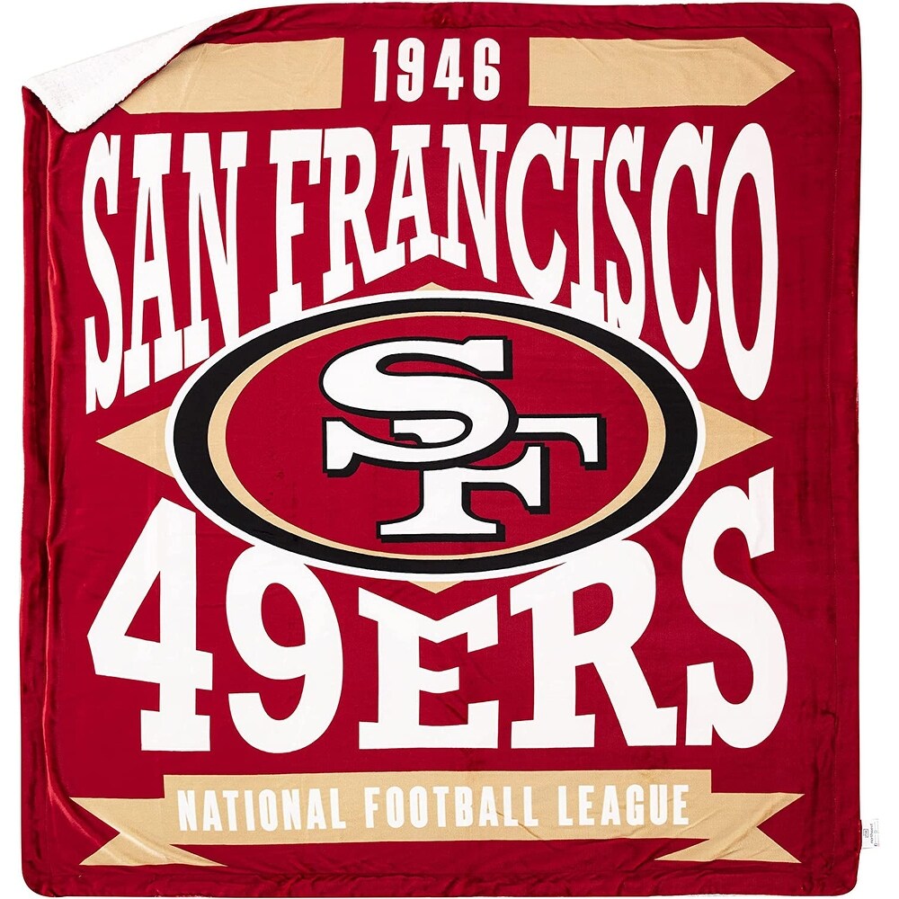 NFL San Francisco 49ers Throw Blanket, Two-Toned Sherpa, 55 x 70