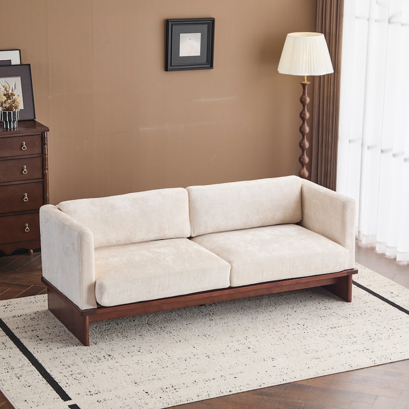 Christopher Knight Home - Luxe Modern Upholstered Sofa with Solid Wood Base