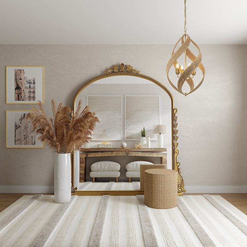 Elin 4-Light Modern Rattan Chandelier - 16 In. Wide
