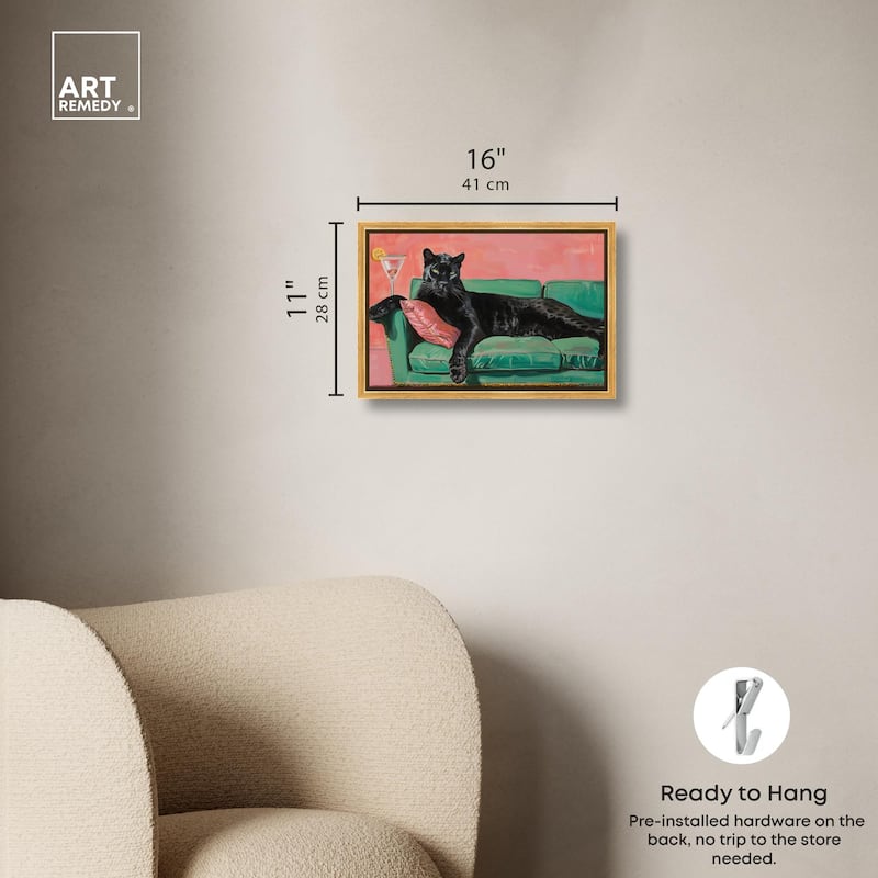 Lounging Panther Canvas by Art Remedy