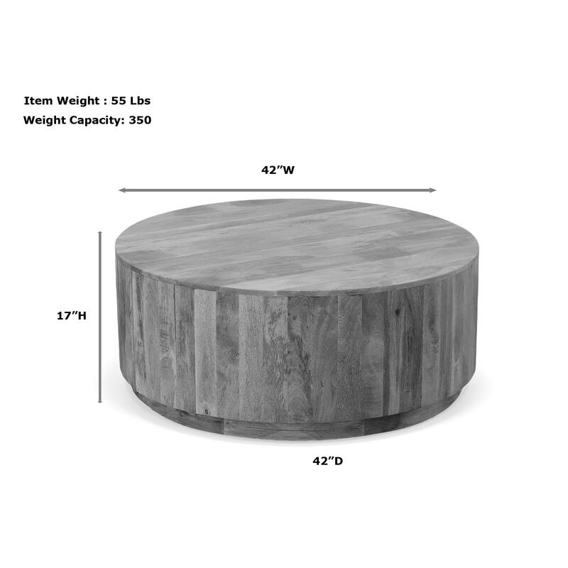 Carolina Living Tamia 42" Round Wooden Coffee Table - Elm