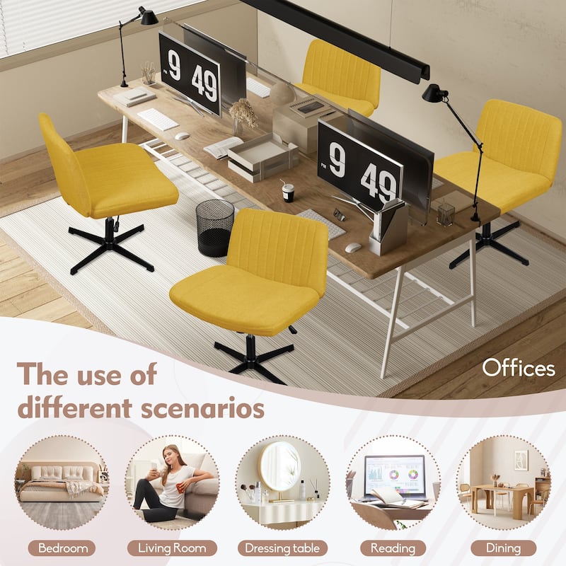 Futzca Office Chair, Armless Wide Chair of Height Adjustable Swivel