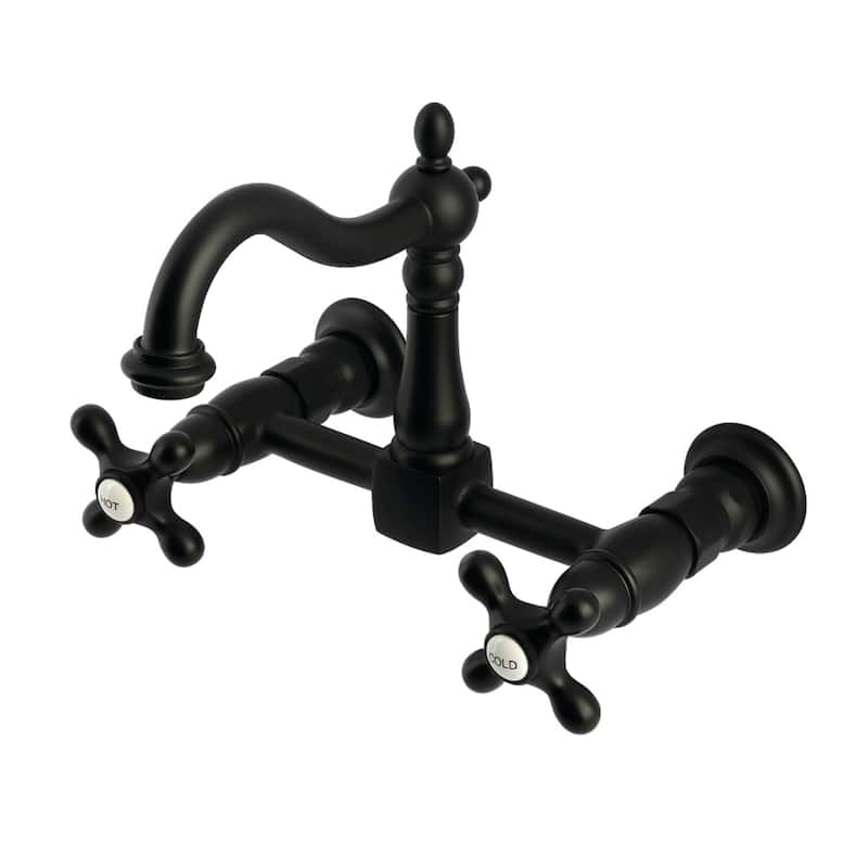 Heritage Two-Handle 2-Hole Wall Mount Bridge Kitchen Faucet