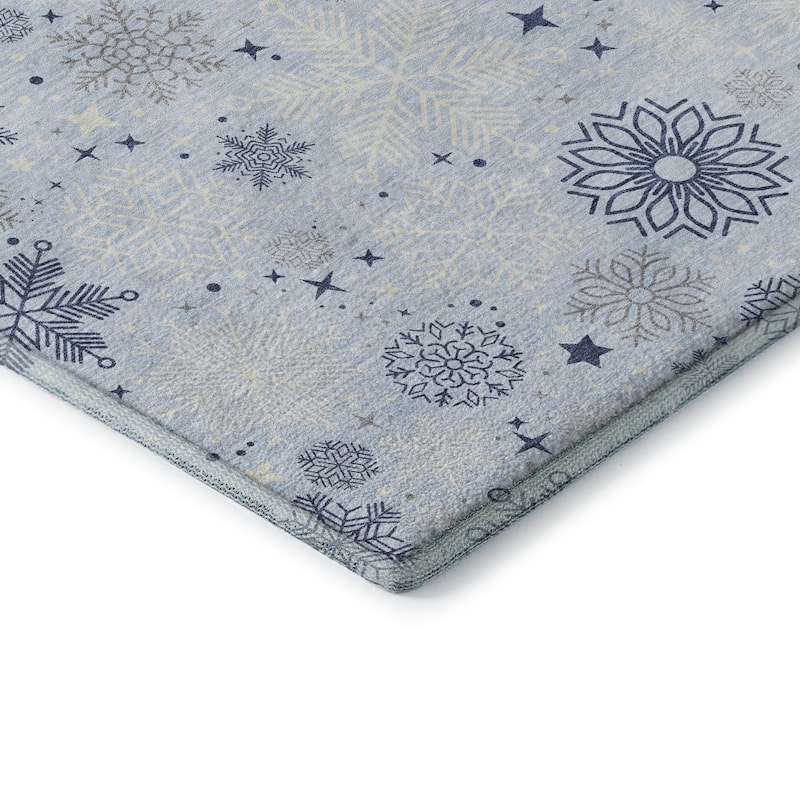 Premium Washable Super Soft Winter Snowflake Mayfield Rug