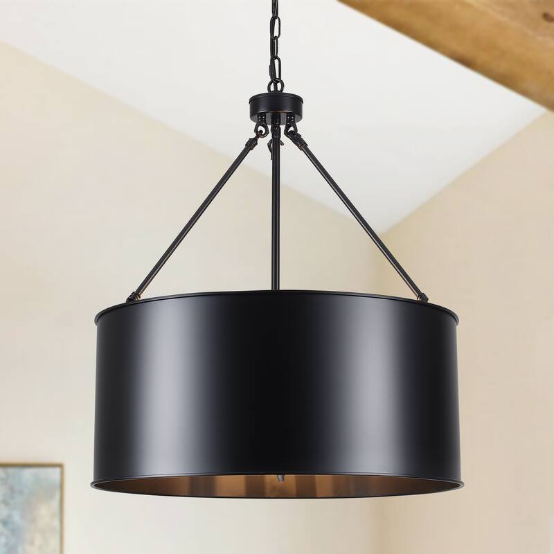 5-Light 20.78 in. Industrial Chandelier for Kitchen Living Room - Black