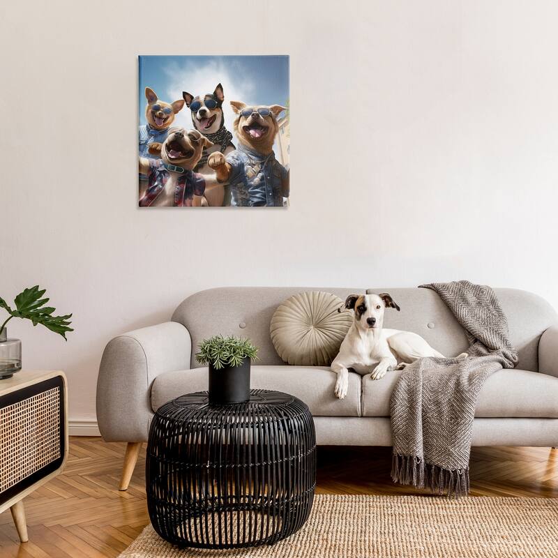 Stupell Trendy Dogs Selfie Canvas Wall Art Design By Jim Baldwin