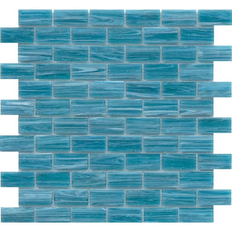 Emser Tile W87SWIR1212MOFP Swirl - 12" x 12" Rectangle Brick Wall Tile - Aqua